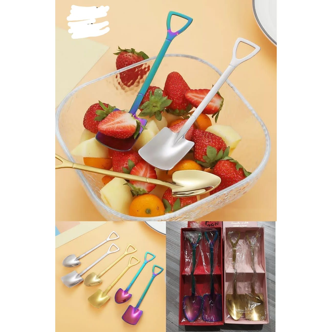 2 PIECES FLAT SHOVEL SPOON SET