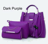 Stylish Three-Piece Handbag and Wallet Set for Women