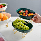2 LAYERS CERAMIC FRUIT PLATTER