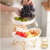 2 LAYERS CERAMIC FRUIT PLATTER