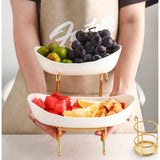 2 LAYERS CERAMIC FRUIT PLATTER